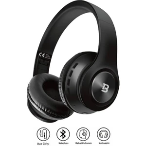Tech&bello accessories Kablosuz Kulaküstü  Bluetooth Kulaklık Stereo-Mikrofon-Aux Sd Kart HK-036