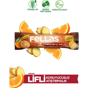 Vitamin & Meyve Bar - Portakallı ve Zencefilli 35 gr x 12 Adet