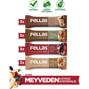 Kuruyemiş Bar Karışık Paket 30 g x 12 Adet (4 Çeşit)