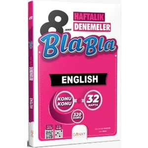 Günay Yayınları 8.Sınıf LGS  32 Haftalık Bla Bla Ingilizce Denemeleri
