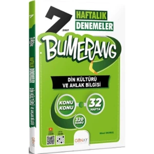Günay Yayınları Bumerang Haftalık Denemeler 7. Sınıf Din Kültürü ve Ahlak Bilgisi (2022-2023)