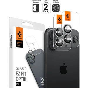 iPhone 17 / 16 Plus / 16 Kamera Lens Camı Koruyucu Kolay Kurulum Glas.tR EZ Fit Optik Pro (2 Adet) Crystal Clear - AGL08531