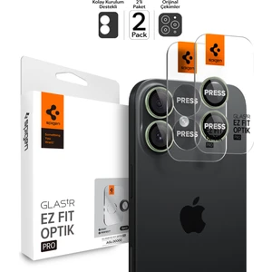 iPhone 17 / 16 Plus / 16 ile Uyumlu Kamera Lens Camı Koruyucu Kolay Kurulum Glas.tR EZ Fit Optik Pro (2 Adet) Green - AGL10128
