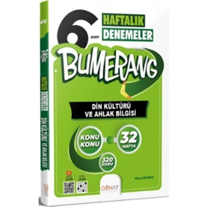 Günay Yayınları Bumerang 6. Sınıf Din Kültürü ve Ahlak Bilgisi 32 Hafta 320 Soru (2022-2023)