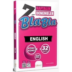 Günay Yayınları 7.Sınıf 32 Haftalık Bla Bla Ingilizce Denemeleri