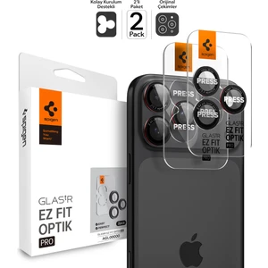 iPhone 17 Pro Max / 17 Pro / 16 Pro Max / 16 Pro / 15 Pro Max / 15 Pro / 14 Pro Max / 14 Pro Kamera Lens Camı Koruyucu Kolay Kurulum Glas.tR EZ Fit Optik Pro L-Serisi (2 Adet) - AGL05217