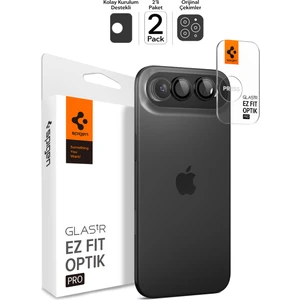 Apple iPhone Air ile Uyumlu Kamera Lens Camı Koruyucu Kolay Kurulum GLAS.tR EZ Fit Optik Pro (2 Adet) Black - AGL09863