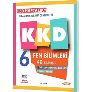 Kurmay Yayınları 6.Sınıf 2024 Fen Bilimleri Kazanım Kavrama Denemeleri 40 Fasikül