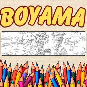 Asel Eğlence Köyümü Boyuyorum Eğleniyorum ve Öğreniyorum Boyama Rulosu 5 Metre Aktivite
