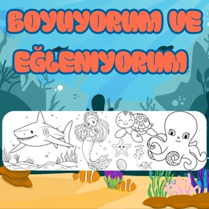 Asel Eğlence Asel Eğence Su Altında Yaşam Deniz Canlılarını Tanıyorum Boyuyorum ve Eğleniyorum Boyama Rulosu 5 mt
