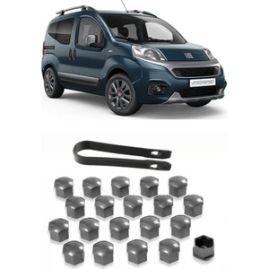 Fiat Fiorino 2007 - 2024 Uyumlu Gri Bijon Kapağı Takımı 17MM - 20 Adet