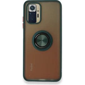 Xiaomi Redmi Note 10 Kılıf Kamera Korumalı Yüzüklü Manyetik Standlı Arkası Buzlu Iring Kapak