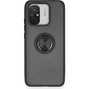 Xiaomi Redmi 12C Kılıf Kamera Korumalı Yüzüklü Manyetik Standlı Arkası Buzlu Iring Kapak