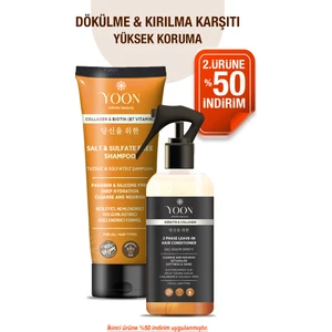 2'li Vegan Tuzsuz Şampuan & Saç Bakım Spreyi 250ML, Keratin, Kolajen ve B7 Biotinli Besleyici Set