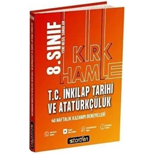 Startfen Yayınları 8. Sınıf Inkılap Tarihi 40 Deneme Haftalık Kazanım Denemeleri