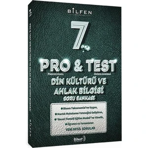 Bilfen Yayınları 7. Sınıf Din Kültürü ve Ahlak Bilgisi Pro&Test Soru Bankası