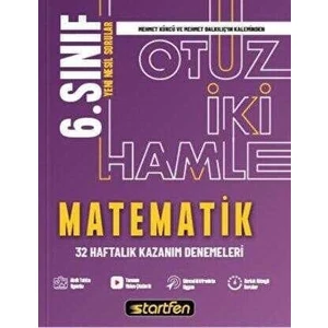 Startfen Yayınları 6. Sınıf Matematik 32 Hamle Haftalık Kazanım Denemeleri