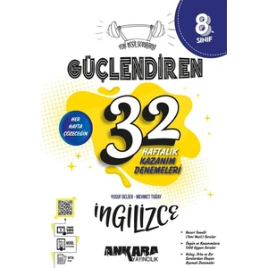 Ankara Yayıncılık 8.Sınıf  LGS Güçlendiren 32 Haftalık Ingilizce Kazanım Denemeleri