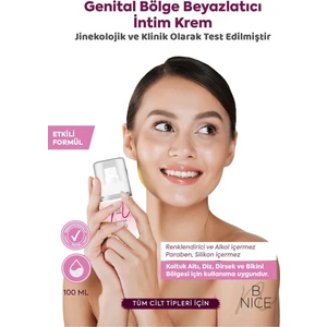 B Nice Genital Bölge Aydınlatıcı Krem 100 ml Bitkisel Formül Dermatolojik Onaylı Tüm Cilt Tipleri