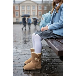 Kiddy Düğmeli Kürklü Çocuk Kışlık Bot