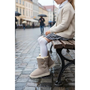 Kiddy Düğmeli Kürklü Çocuk Kışlık Bot