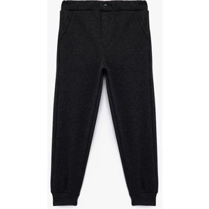 Düğmeli Cep Detaylı Basic Pantolon Görünümlü Eşofman Altı