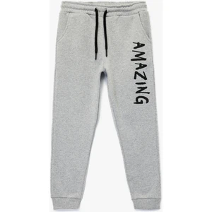 Şardonlu Baskılı Beli Lastikli Baskılı Eşofman Altı