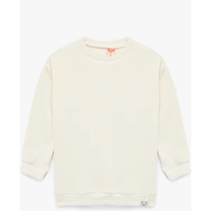 Bisiklet Yaka Uzun Kollu Basic Kadife Sweatshirt
