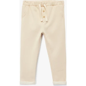 Şardonlu Beli Lastikli Düğmeli Basic Jogger Eşofman Altı