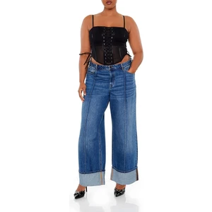 Plus Size Wide-Leg Jean Pantolon