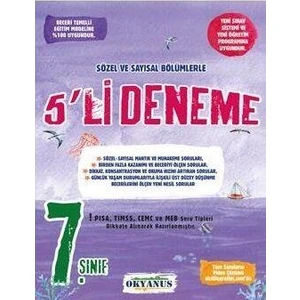 Okyanus Yayınları 7. Sınıf 5'li Deneme Sınavı Seti – Yeni Müfredata Uygun Ölçme ve Değerlendirme Kitapçıkları