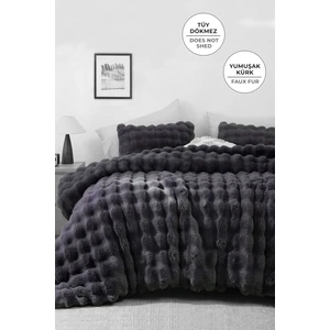Evlen Home Collection Kürk Yorgan Tek Kişilik Dolgulu Peluş Yumuşak Wellsoft Çift Taraflı Yatak Örtüsü 2 Parça Set Lory