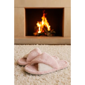 Softıe Çapraz Kadın Ev Terliği Kışlık Terlik Sessiz Taban