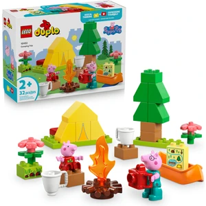 ® DUPLO® Town Peppa Pig Kamp Gezisi 10452 - 2 Yaş ve Üzeri Çocukları için Çadır ve 2 Figür İçeren Eğitici Oyuncak Yapım Seti (32P)