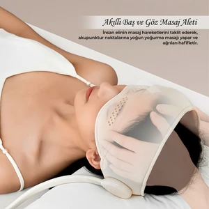 Sıkmalı Ovmalı Isıtmalı Kafa Masaj Cihazı Şarjlı Akıllı Yoğurma Baş ve Göz Masaj Aleti