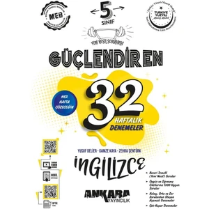 Ankara Yayıncılık 5. Sınıf Güçlendiren 32 Haftalık İngilizce Kazanım Denemeleri