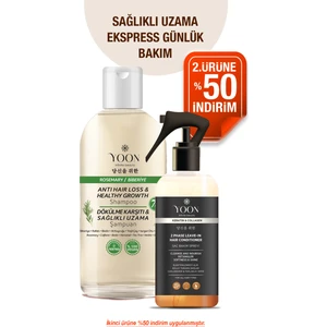 2'li Vegan Saç Spreyi - Biberiye Şampuanı - 7 Doğal Aktif - Keratin ve Kolajen İçeren - Saç Bakım Seti