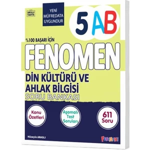 Fenomen Yayınları 2025 5. Sınıf Din Kültürü ve Ahlak Bilgisi A-B Konu Özetli Soru Bankası