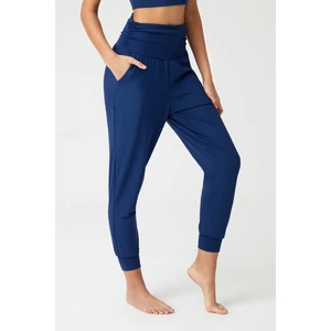 Lacivert Beli Lastikli Şalvar Görünümlü Harem Pantolon Yoga Joggers