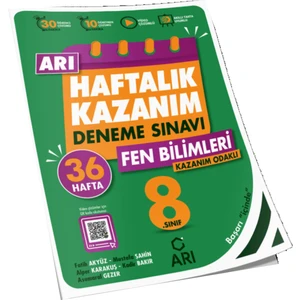 Arı Yayıncılık 8.Sınıf Fen Bilimleri Haftalık Kazanım Denemeleri