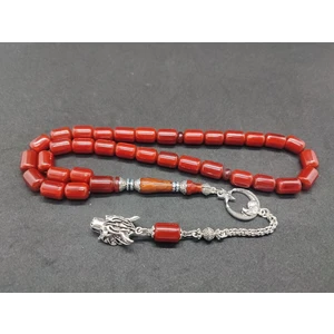 Sevket Alkan Usta Eseri 925 Ayar Gümüş Nakkaş Imame Alman Faturan Tesbih Sertifikalı 8425