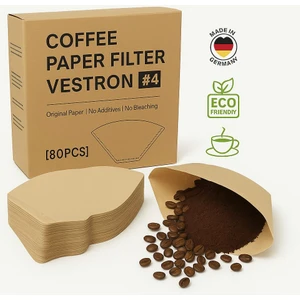 Vcw Filtre Kahve Kağıdı No: 4 80'li 1 Paket 80 Adet (Doğal Kahverengi) VCW