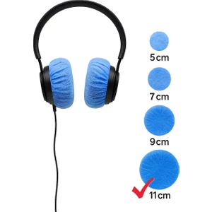 Tek Kullanımlık Kulaklık Hijyen Bonesi, Kulaklık Kılıfı - Mavi-11 cm (Xl)