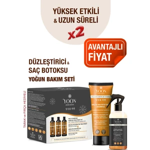 3'lü Uzun Süren Düzleştirici & Saç Botoxu Kiti, Tuzsuz Şampuan 250ML Saç Spreyi 250ML Saç Bakım Seti