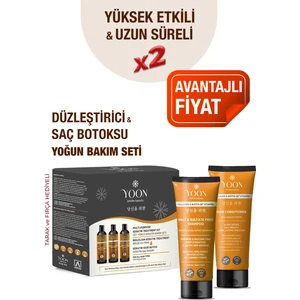 3'lü Uzun Süren Düzleştirici & Saç Botoxu Kiti, Tuzsuz Şampuan 250ML, Saç Kremi 200ML Saç Bakım Seti