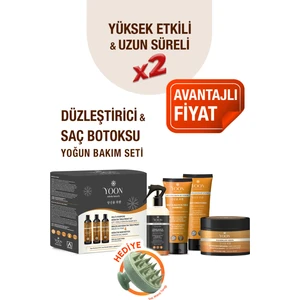 5'li Yoğun Saç Bakım Seti, Düzleştirici & Saç Botoxu, Tuzsuz Şampuan, Bakım Spreyi, Maske ve Krem
