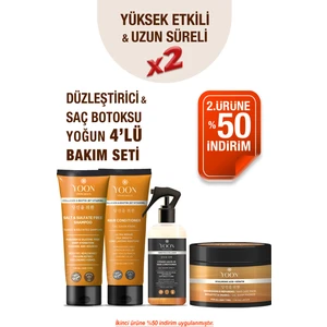 4lü Besleyici Ve Onarıcı Saç Bakım Seti Tuzsuz Şampuan, Saç Bakım Spreyi, Bakım Maskesi, Bakım Kremi