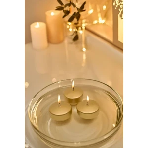 Yüzen Mum Metalik Altın Gold 24'lü Paket