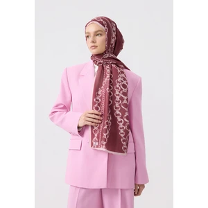 Cotton Twill Şal Loop Line Mürdüm Eriği