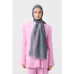 Cotton Twill Şal Loop Line Gümüş